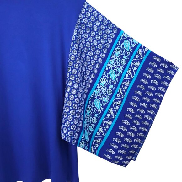 Chicos Pullover Top Womens 2 US L Paisley Handkerchief Batwing Sleeve Keyhole - Picture 16 of 16